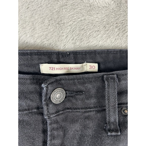 Levi's Women's Black 721 High-Rise Skinny Jeans Pants Size W30 L32 - Picture 2 of 5
